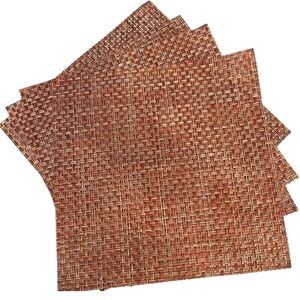 CHILEWICH Basketweave Placemat set of four in cinnamon square 14" x 13”